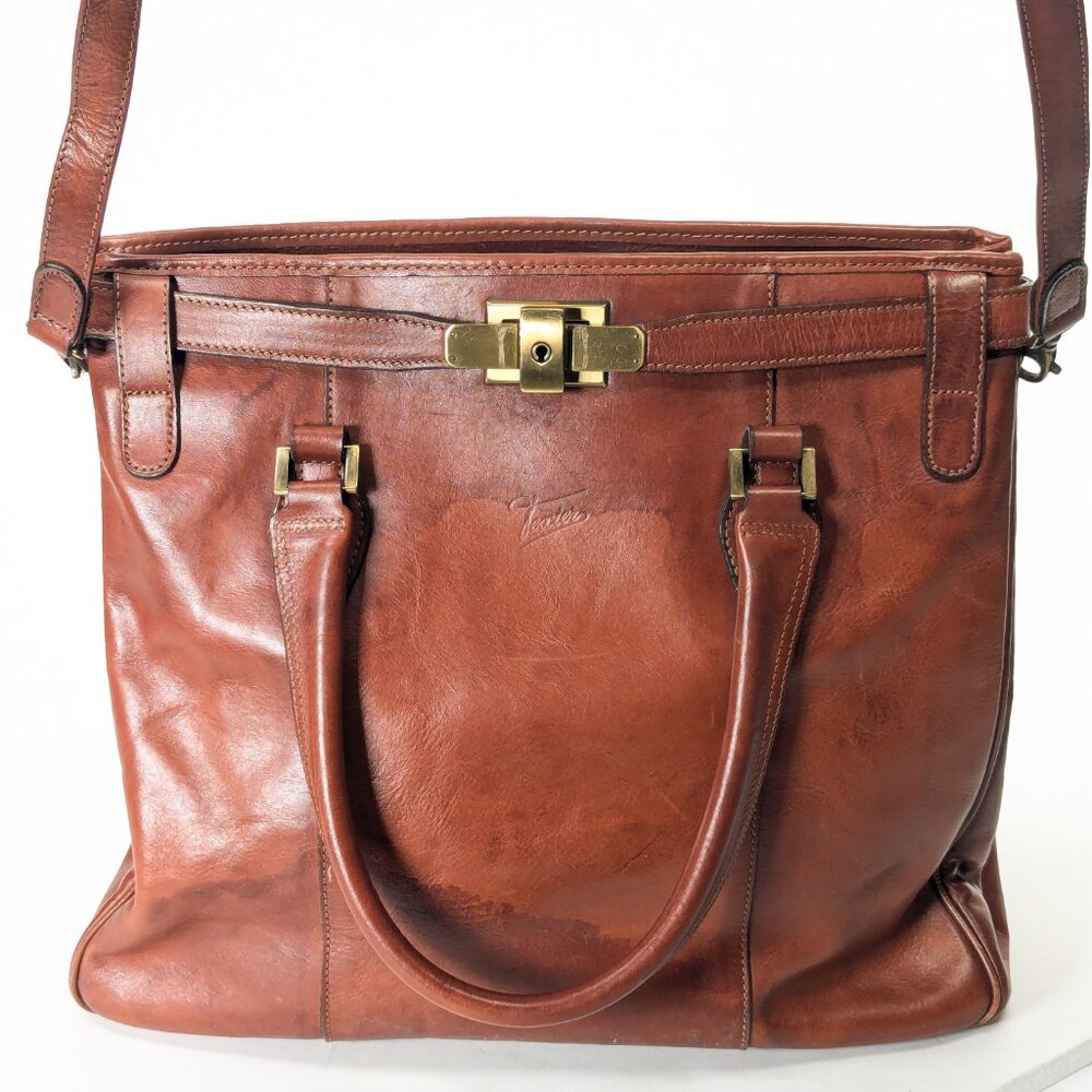 TEXIER Made in France Vintage Leather Shoulder Bag